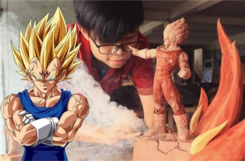 ชมงานแกะสลักไม้ขั้นเทพของมาจินเบจิต้าจากการ์ตูน Dragon Ball