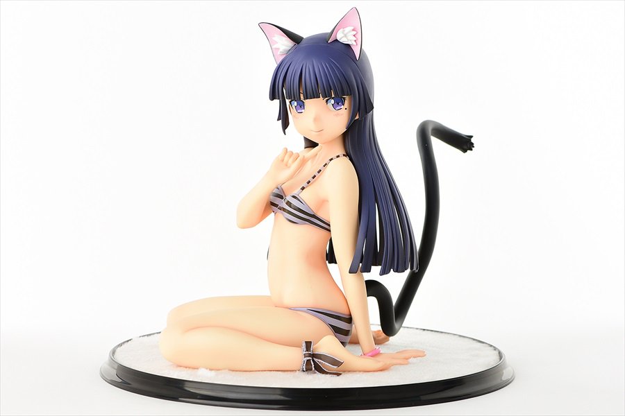 Black cat striped swimsuit ver 2