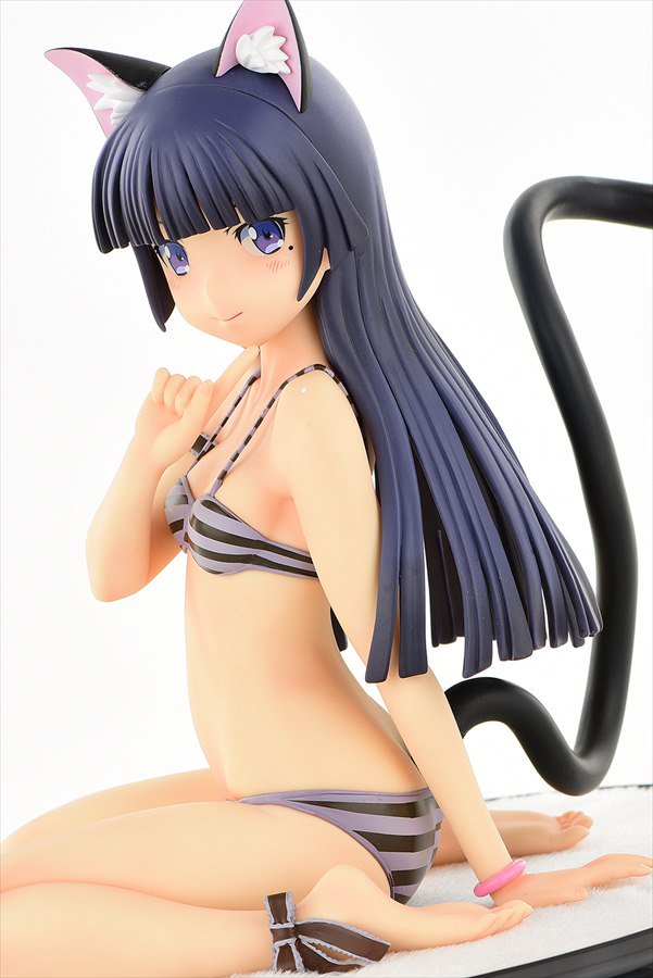 Black cat striped swimsuit ver 2