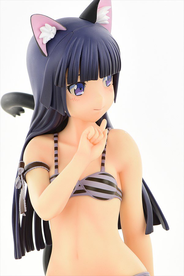 Black cat striped swimsuit ver 2
