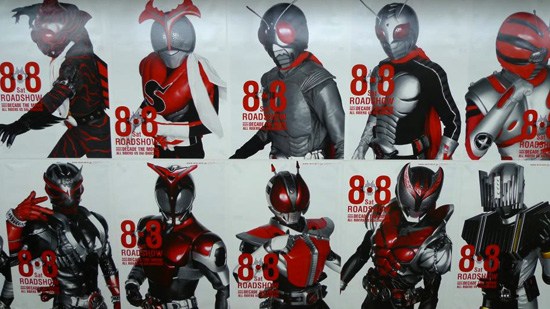 ภาพไรเดอร์ ที่สถานีรถไฟชินจูกุ โปรโมท All Riders VS. Great Shocker