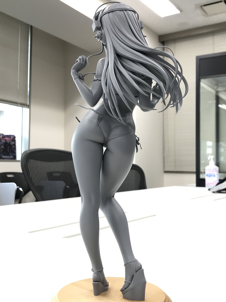 Prototipo sin pintar de la figura de Super Sonico -Summer Vacation ver