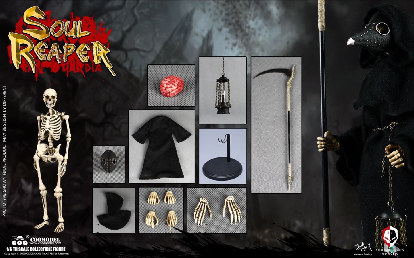 NO.NS005 1/6 DIE-CAST ALLOY - NIGHTMARE SEIRES - DEATH - SOUL REAPER