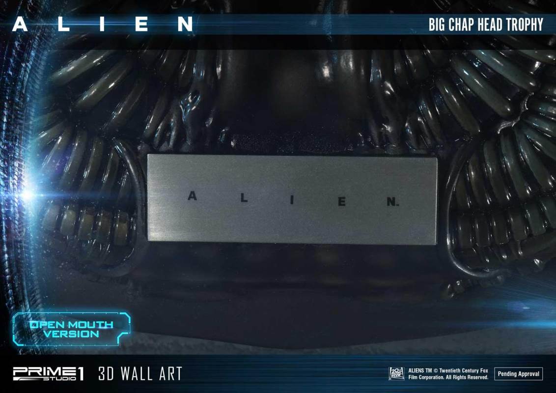 Alien Big Chap Head Trophy 3D Wall ArtOpen Mouth Version