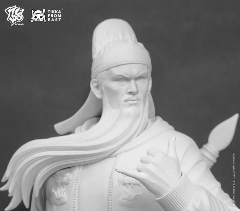 60cm Guan Gong Monochrome Statue