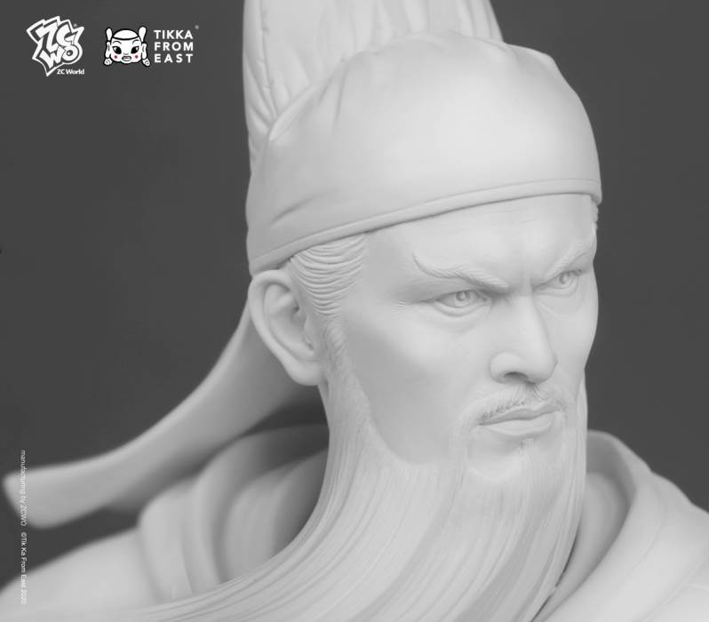 60cm Guan Gong Monochrome Statue