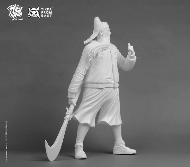 60cm Guan Gong Monochrome Statue