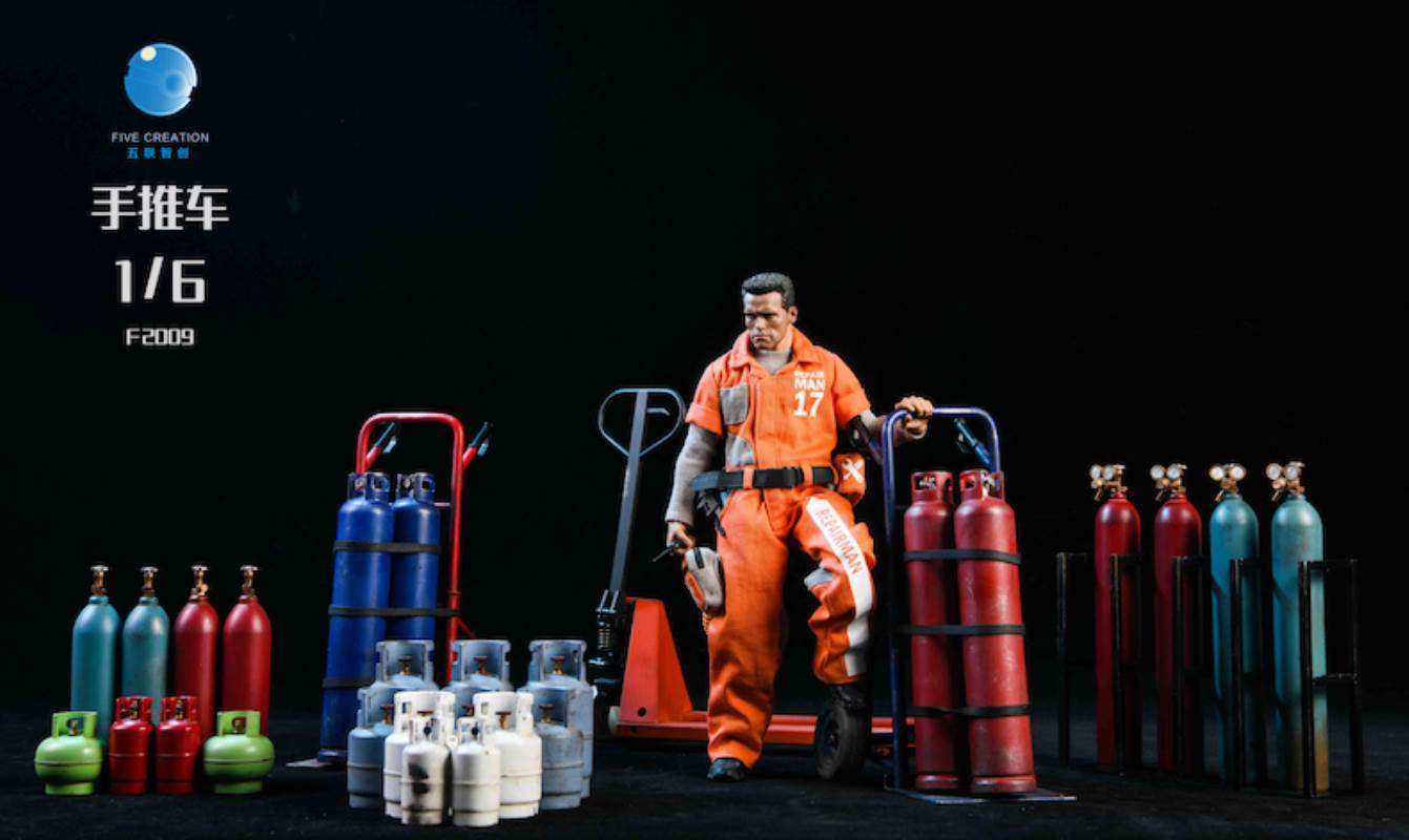 1/6 metal trolley oxygen cylinder gas tank soldier doll scene accessory model