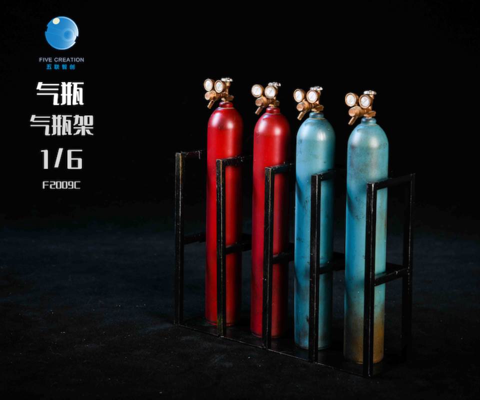 1/6 metal trolley oxygen cylinder gas tank soldier doll scene accessory model