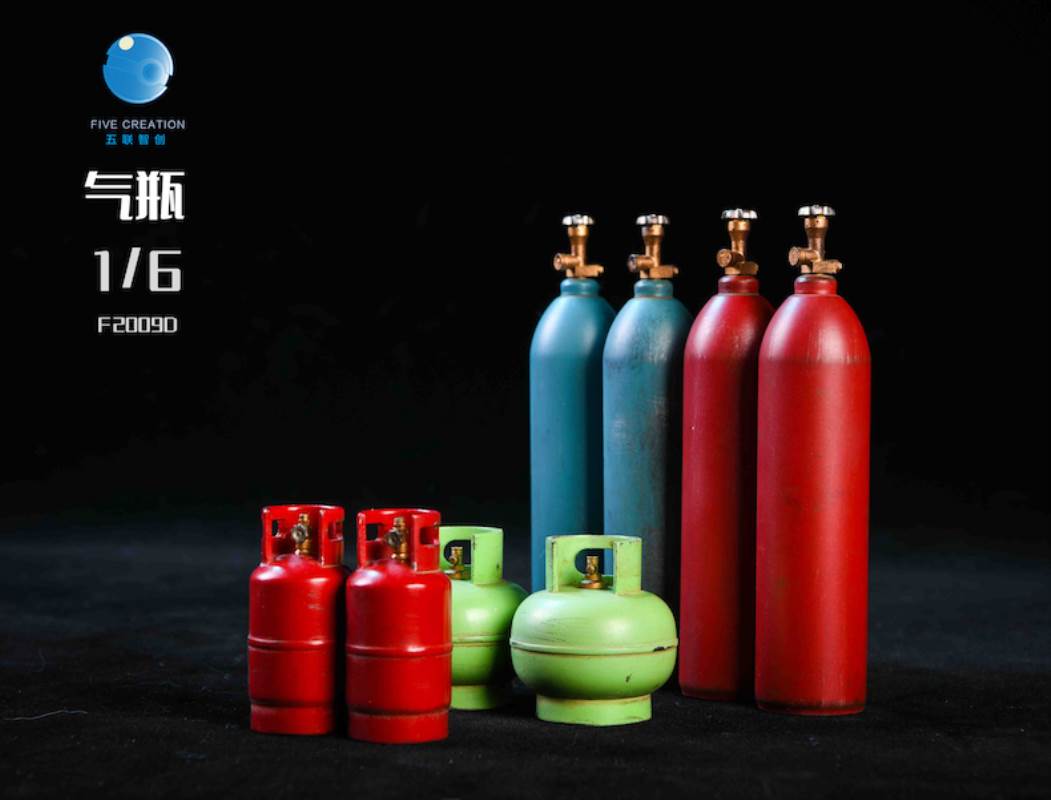 1/6 metal trolley oxygen cylinder gas tank soldier doll scene accessory model