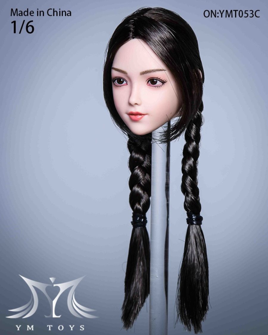 Hair transplant female head carving YMT053 YMT054