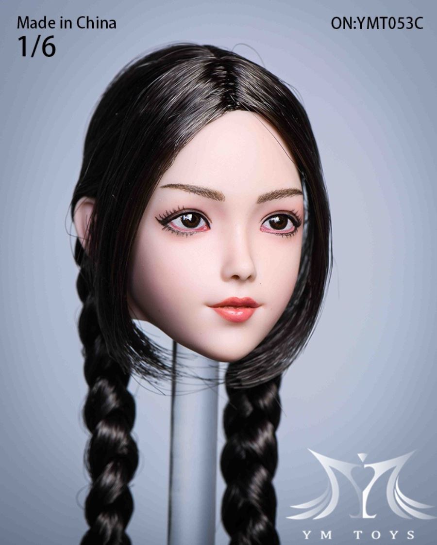 Hair transplant female head carving YMT053 YMT054