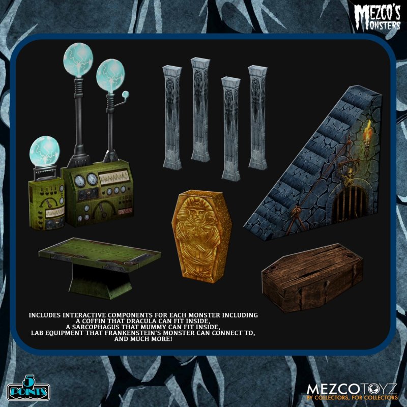 5 POINTS Mezco's Monsters-Tower of Fear Deluxe Boxed Set