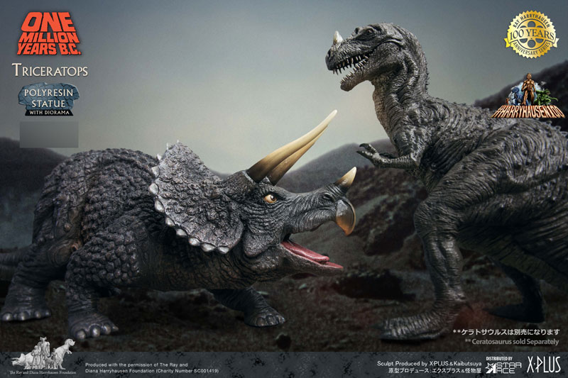 Dinosaur 1 Million Years Triceratops Polyresin Statue