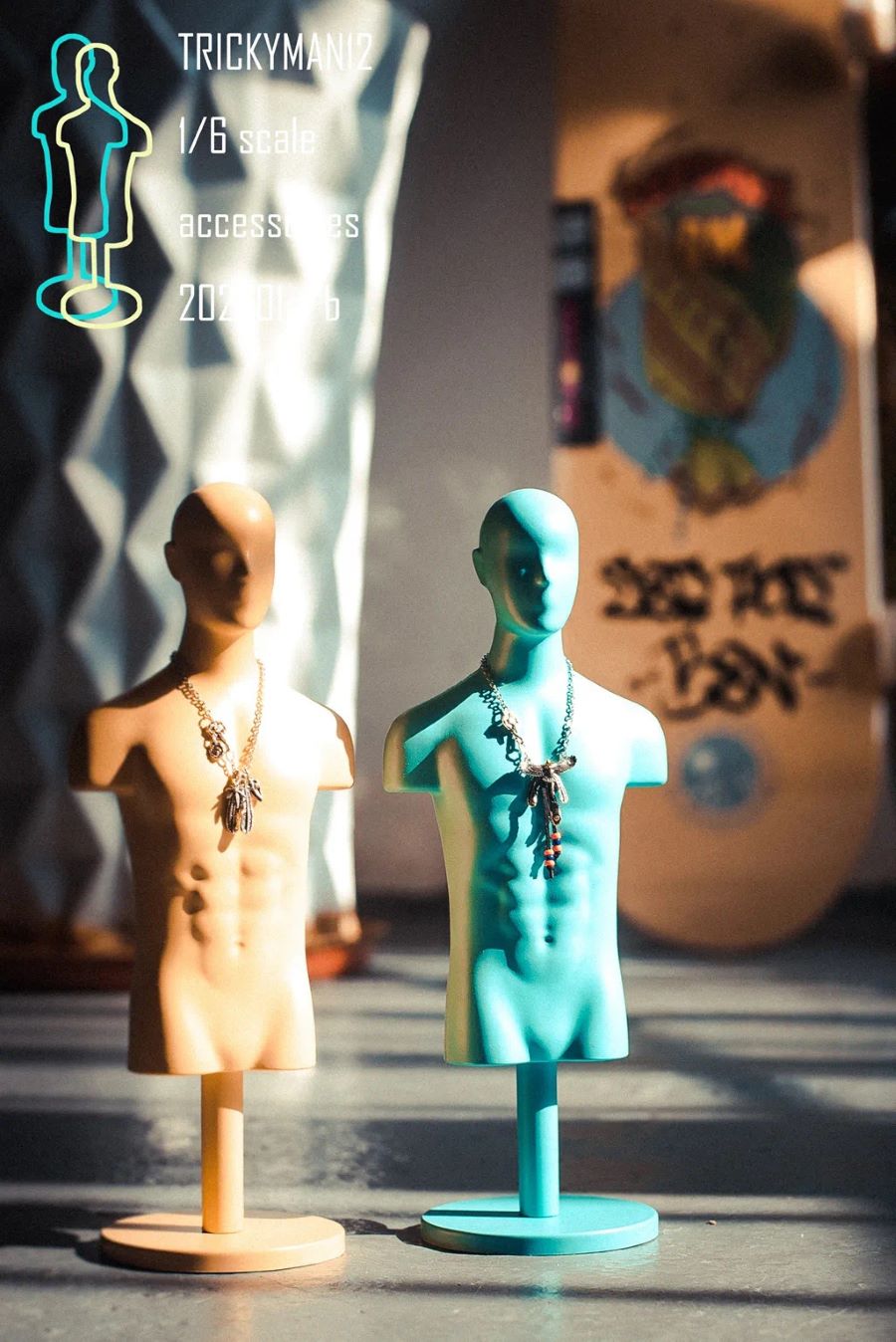 Accessories full metal necklace + mannequin bust set a/b 1/6