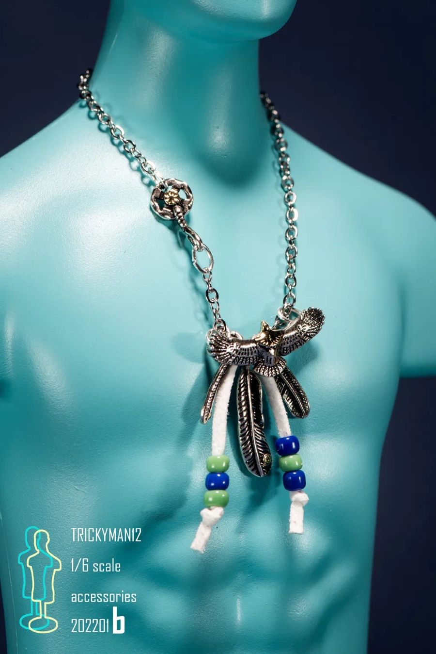 Accessories full metal necklace + mannequin bust set a/b 1/6