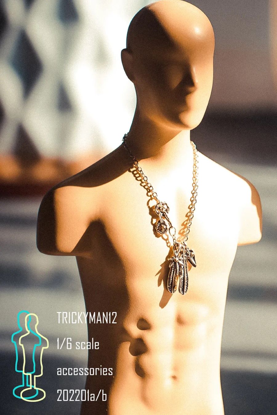 Accessories full metal necklace + mannequin bust set a/b 1/6