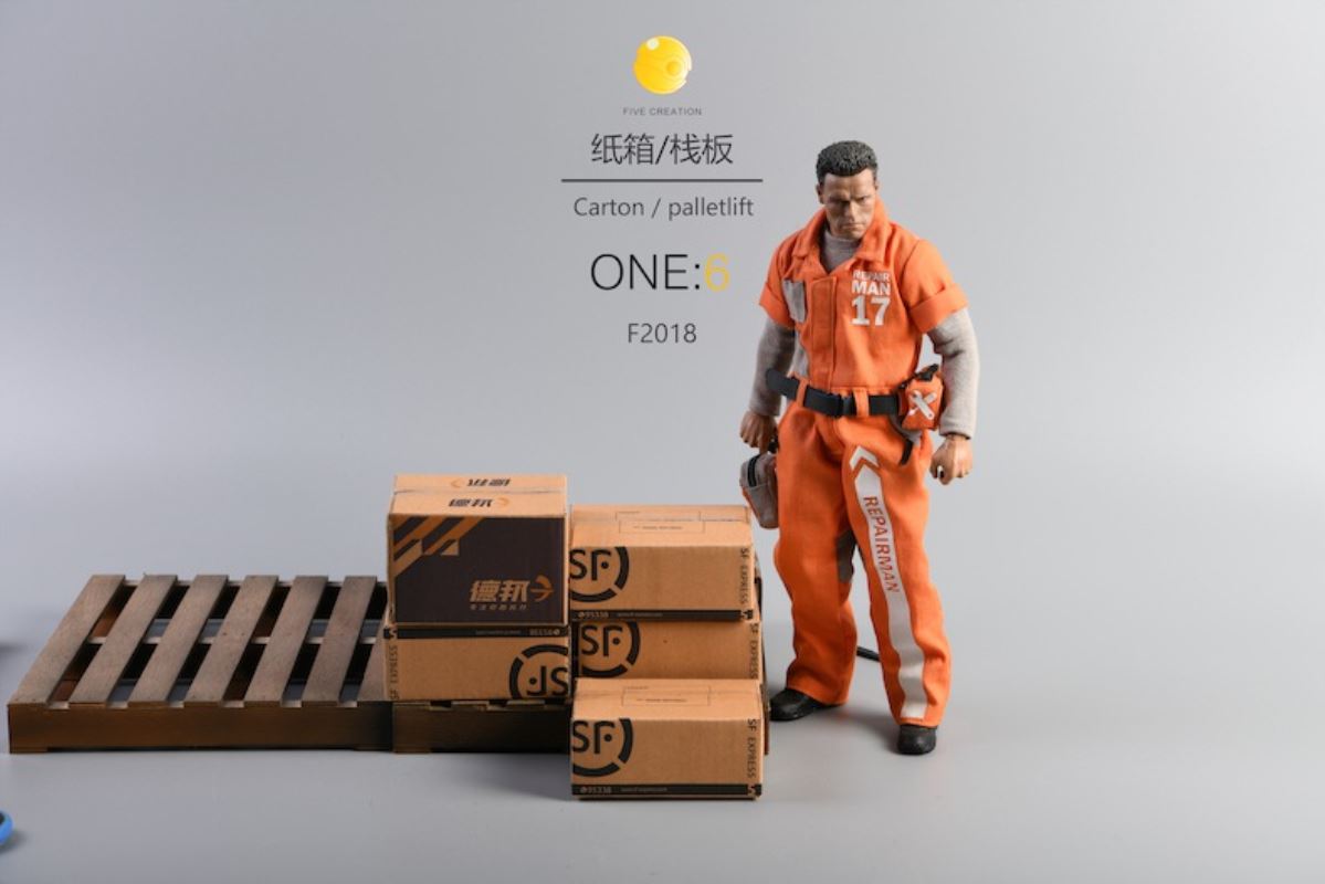 1/6 express box + wooden pallet scene model
