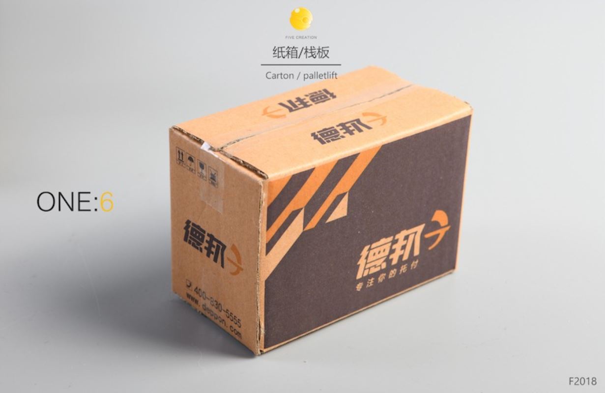 1/6 express box + wooden pallet scene model