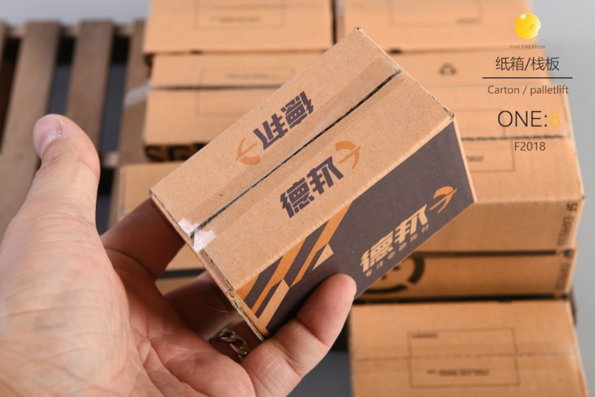 1/6 express box + wooden pallet scene model