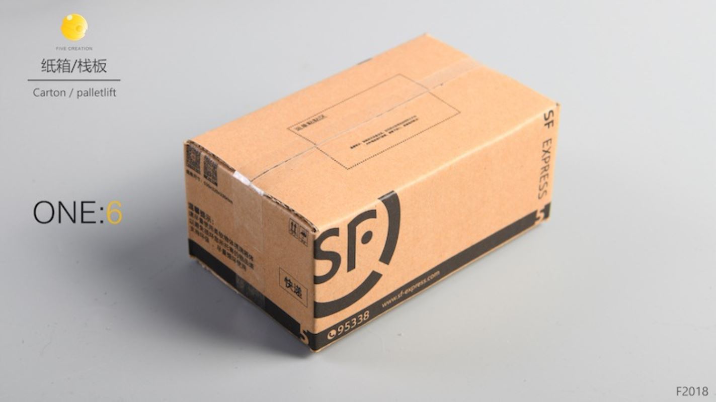 1/6 express box + wooden pallet scene model