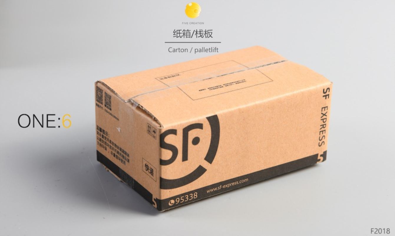 1/6 express box + wooden pallet scene model