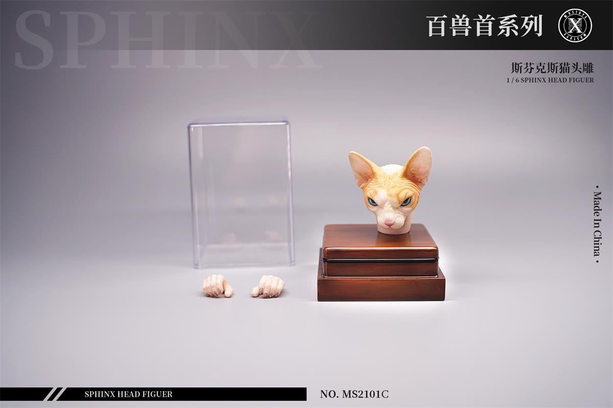 series of beasts - hairless cat animal head sculpture 1/6