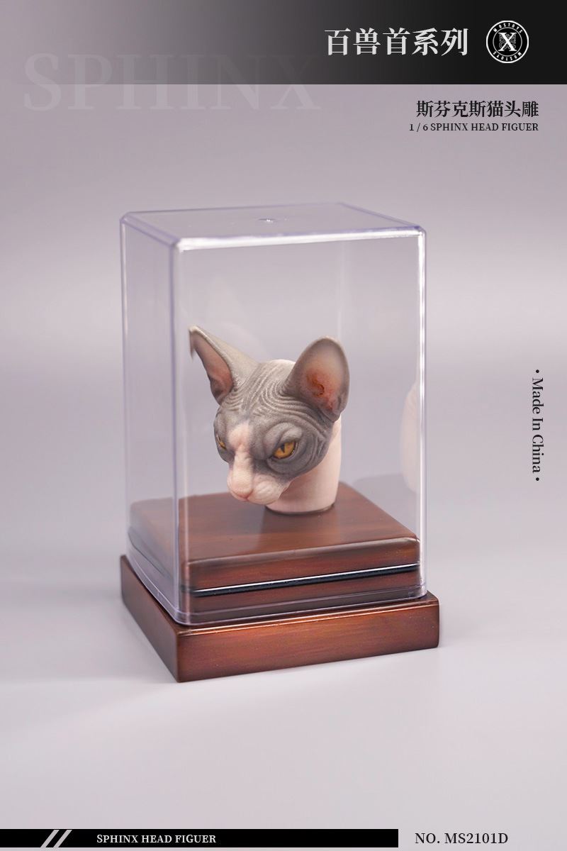 series of beasts - hairless cat animal head sculpture 1/6