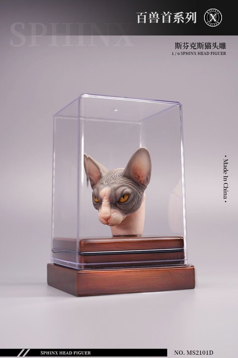 series of beasts - hairless cat animal head sculpture 1/6