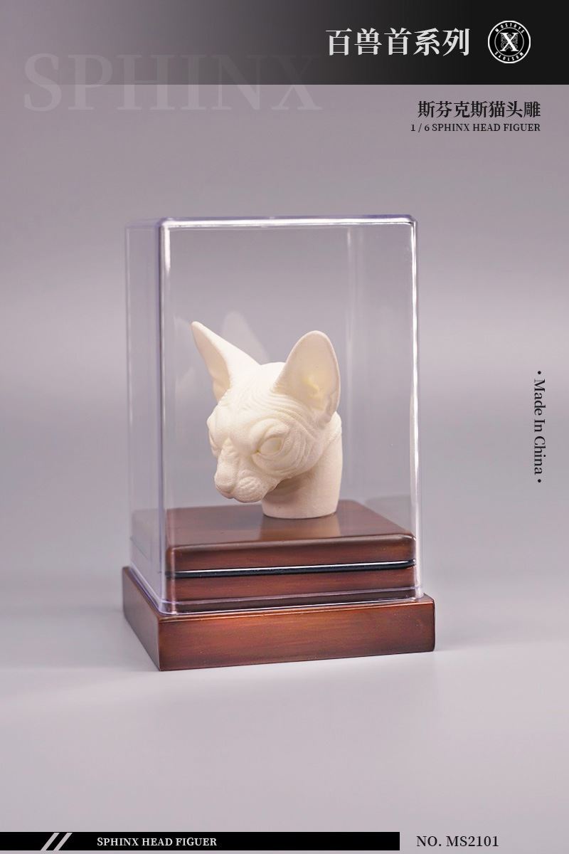 series of beasts - hairless cat animal head sculpture 1/6
