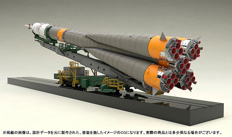 MODEROID 1/150 Plastic Model Soyuz Rocket & Transport Train