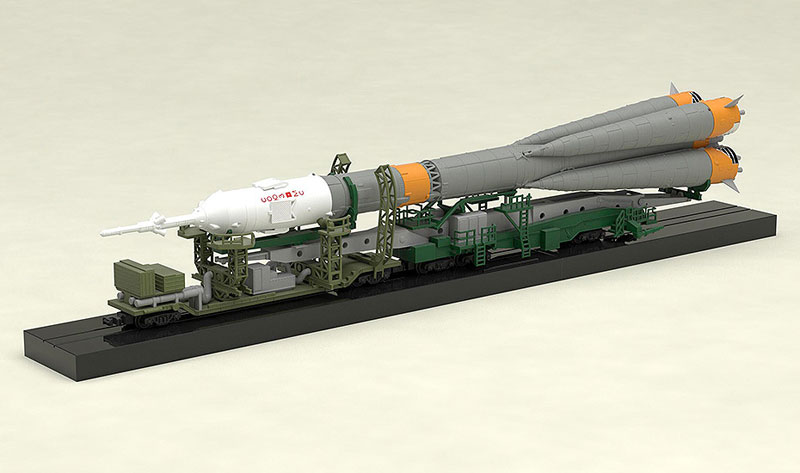 MODEROID 1/150 Plastic Model Soyuz Rocket & Transport Train