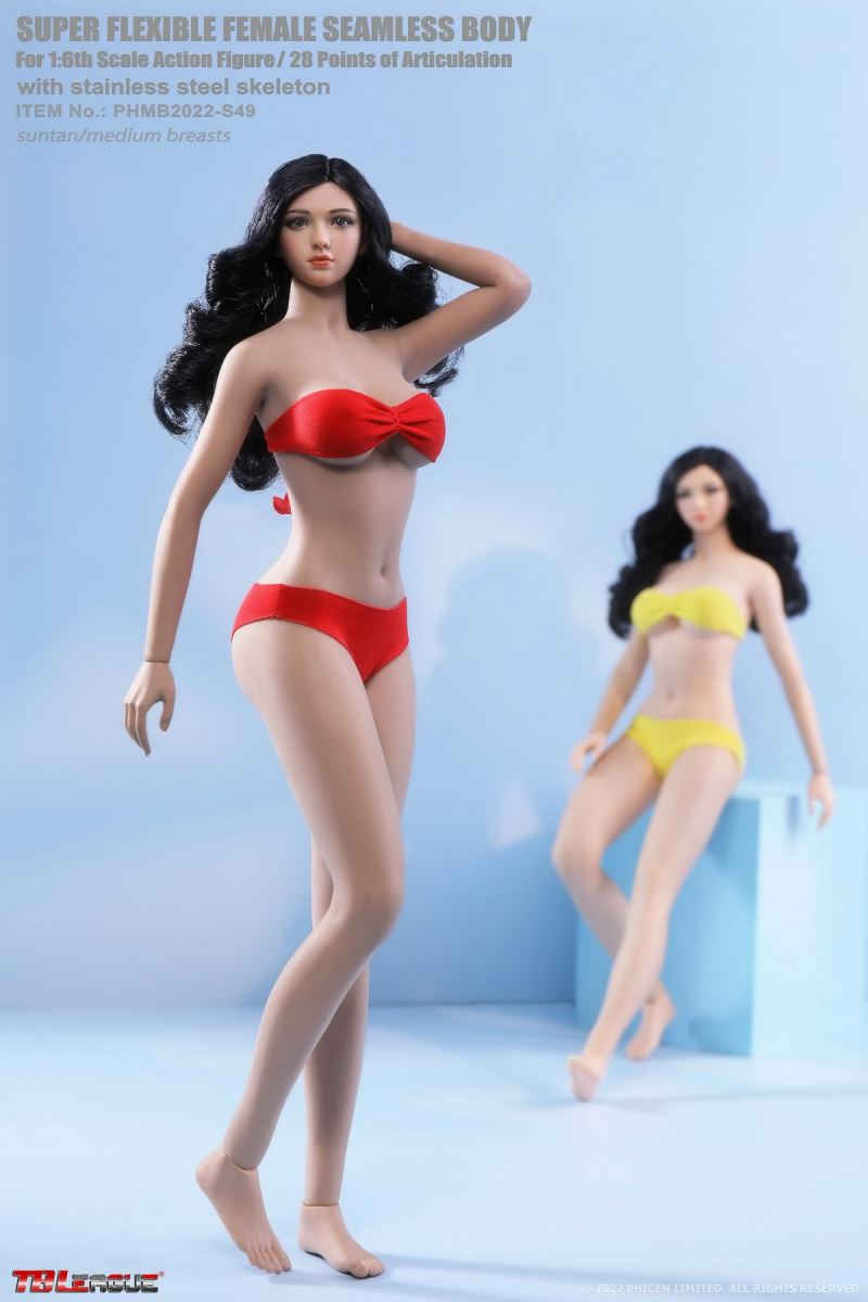 Female body with middle chest and feet 1/6