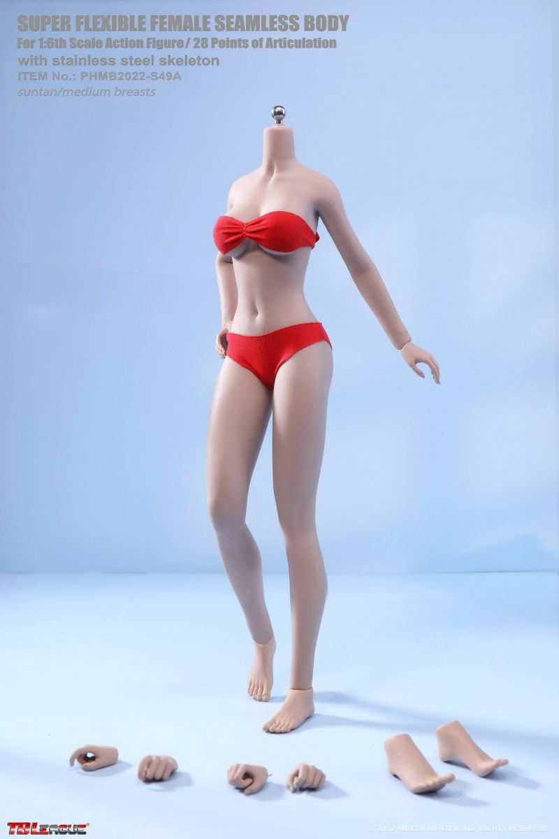 Female body with middle chest and feet 1/6