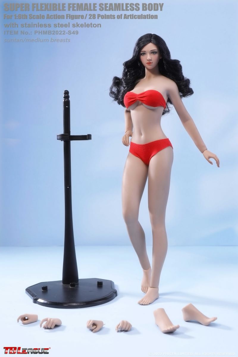 Female body with middle chest and feet 1/6