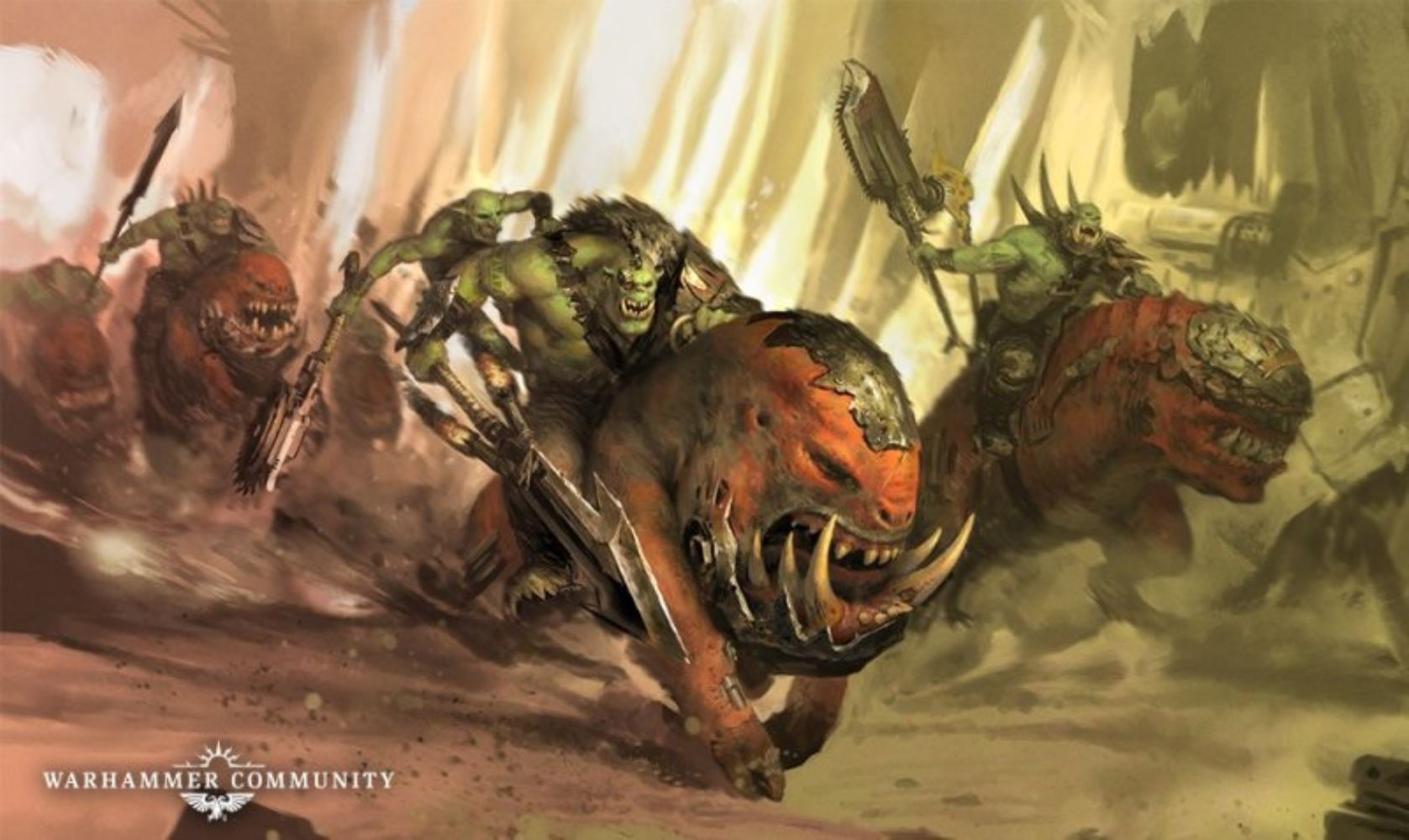 Warhammer 40000 Orks Squighog Nob on Smasha Squig