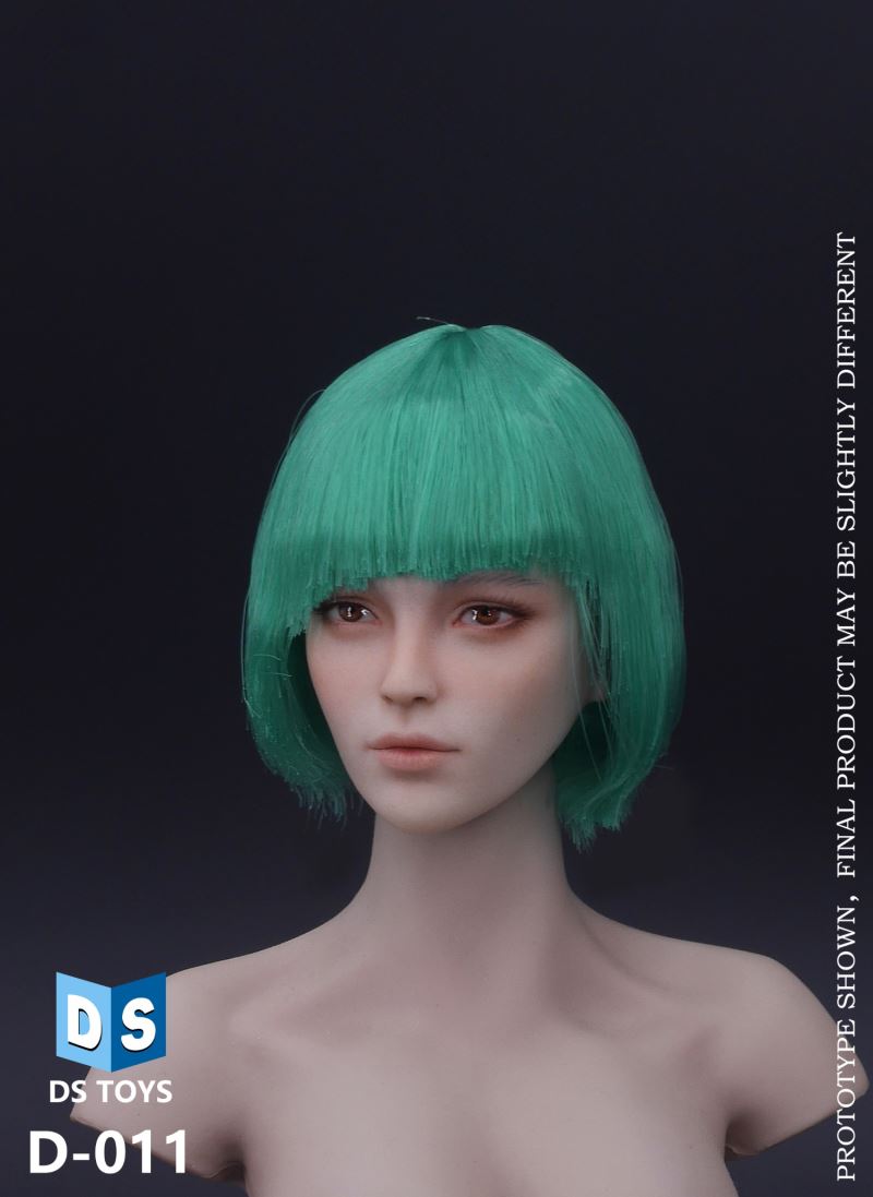 COSPALY Short Hair Female Head Sculpture in Three Hair Colors 1/6