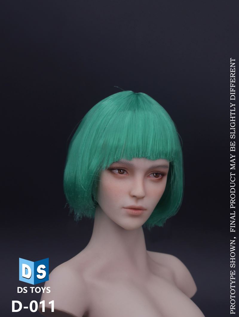 COSPALY Short Hair Female Head Sculpture in Three Hair Colors 1/6