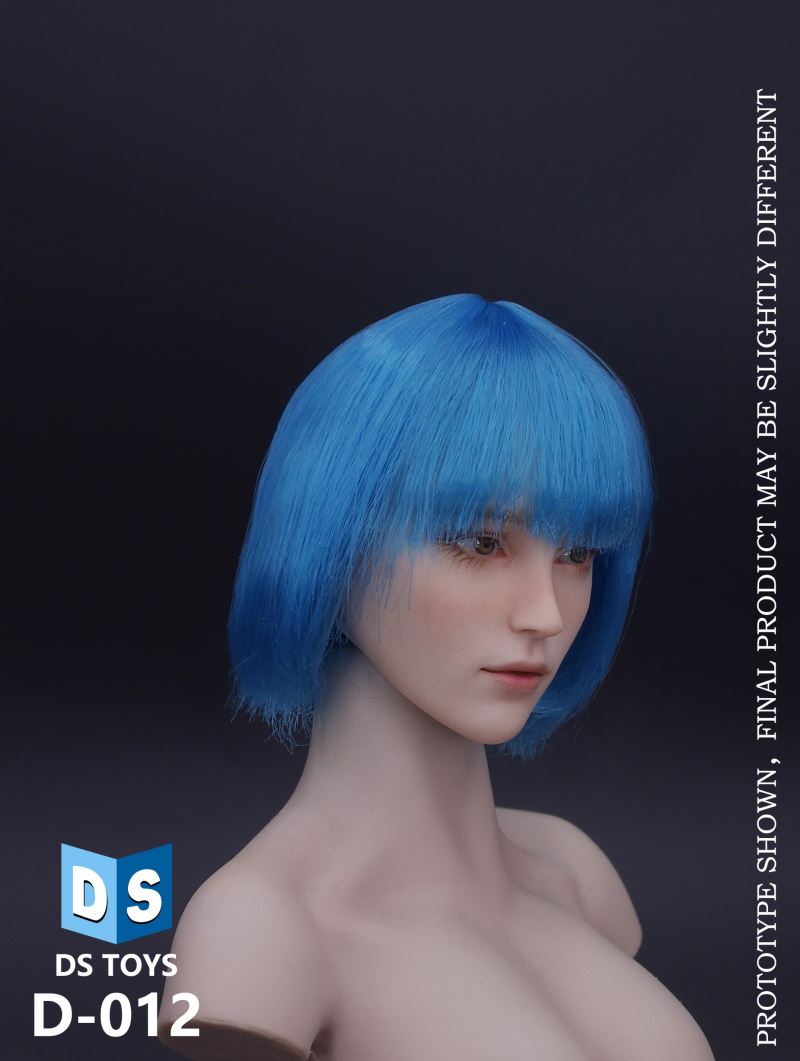 COSPALY Short Hair Female Head Sculpture in Three Hair Colors 1/6
