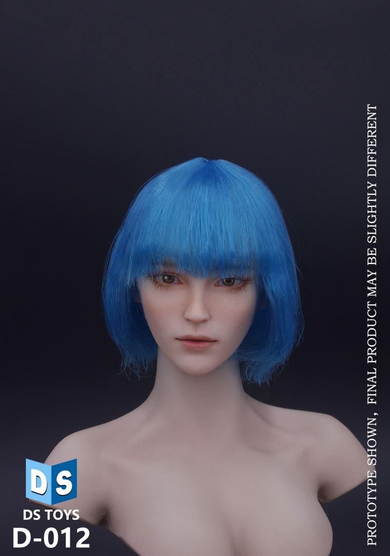 COSPALY Short Hair Female Head Sculpture in Three Hair Colors 1/6
