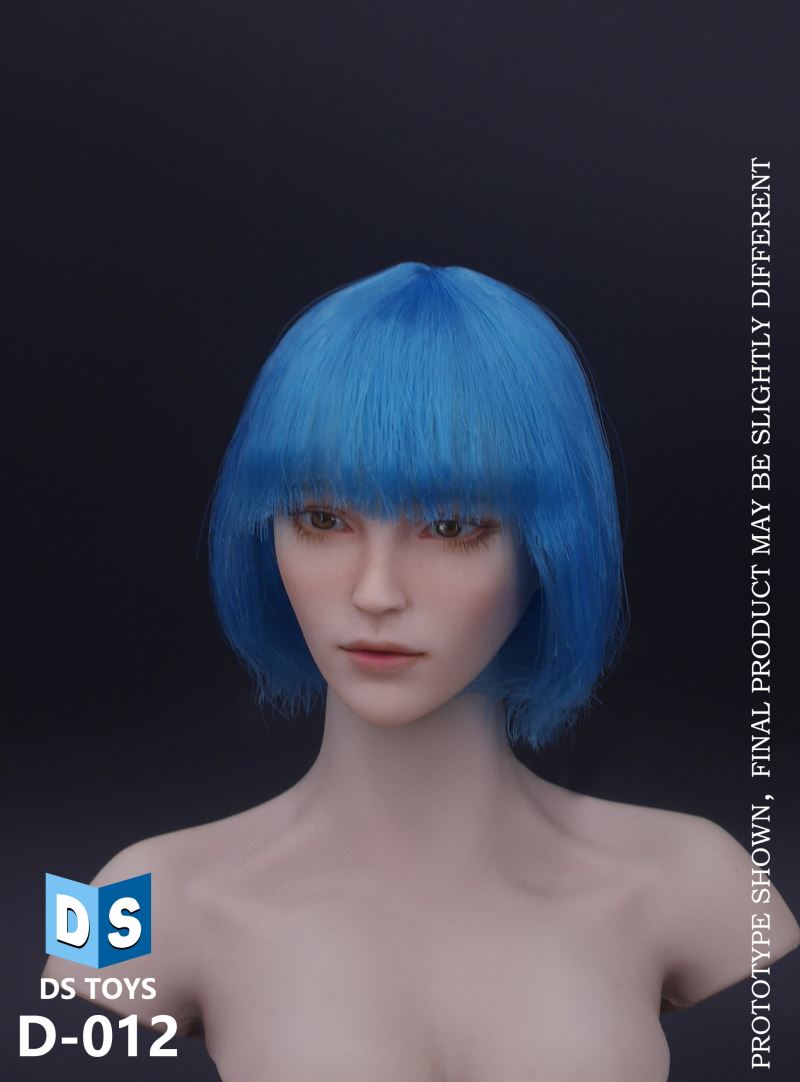 COSPALY Short Hair Female Head Sculpture in Three Hair Colors 1/6