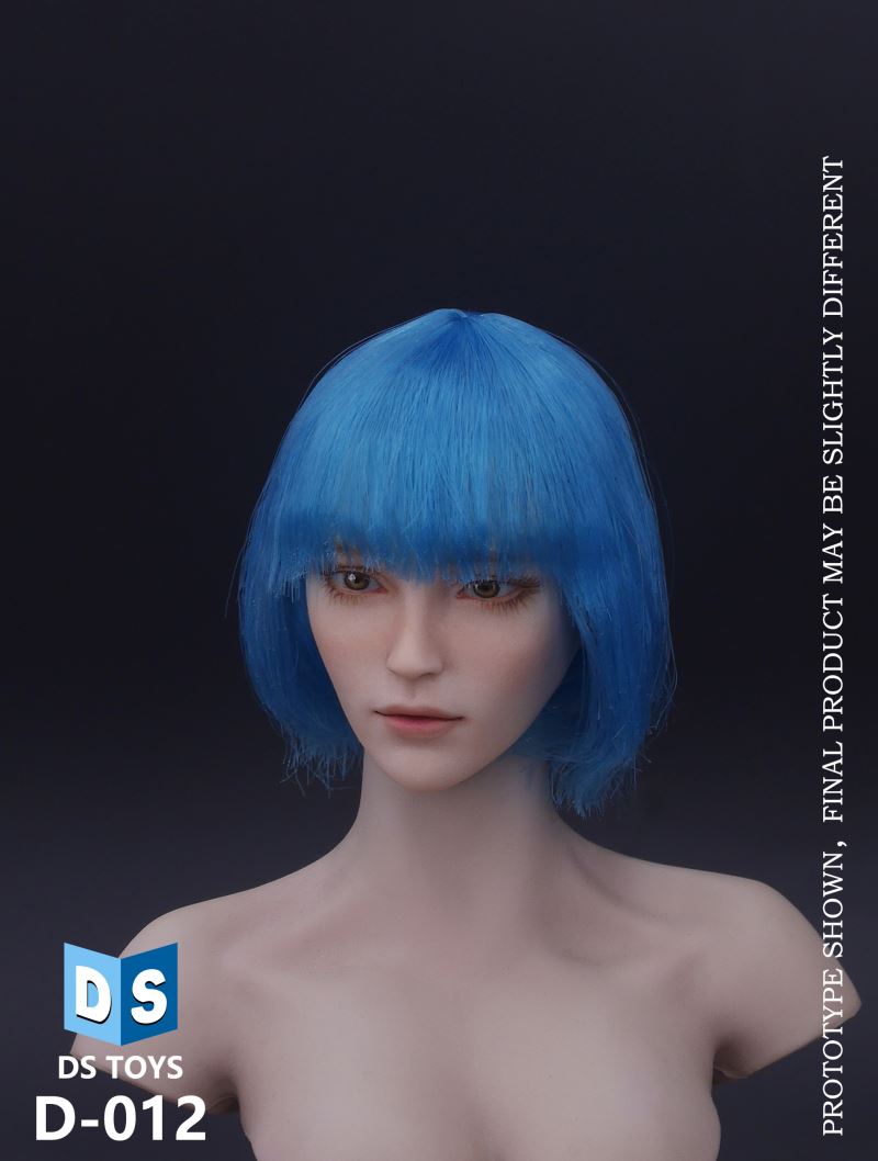 COSPALY Short Hair Female Head Sculpture in Three Hair Colors 1/6