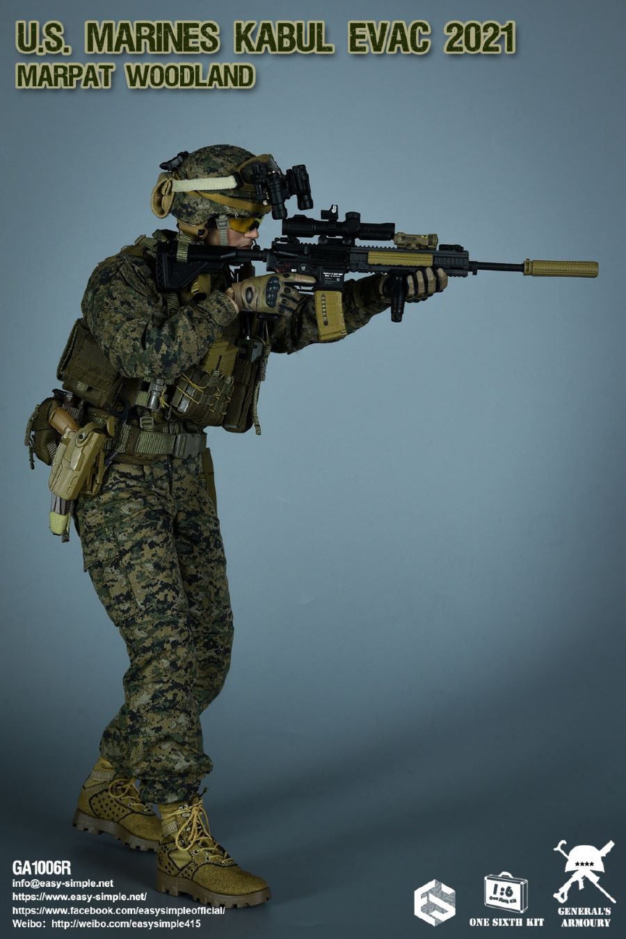 US MARINES KABUL EVAC 2021 MARPAT WOODLAND 1/6