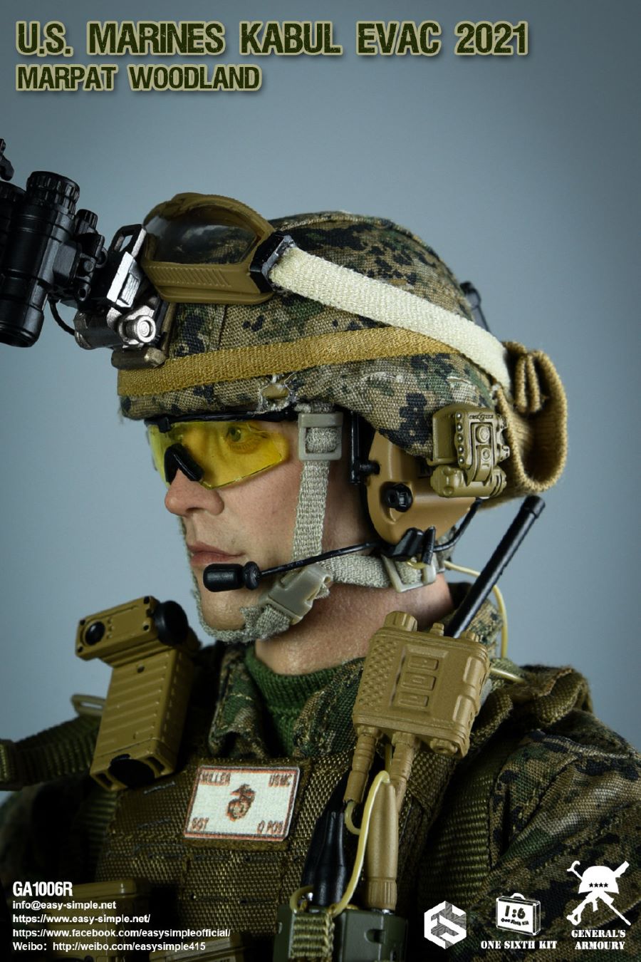 US MARINES KABUL EVAC 2021 MARPAT WOODLAND 1/6