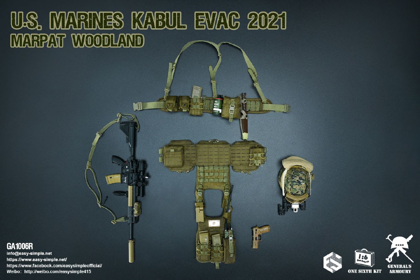 US MARINES KABUL EVAC 2021 MARPAT WOODLAND 1/6