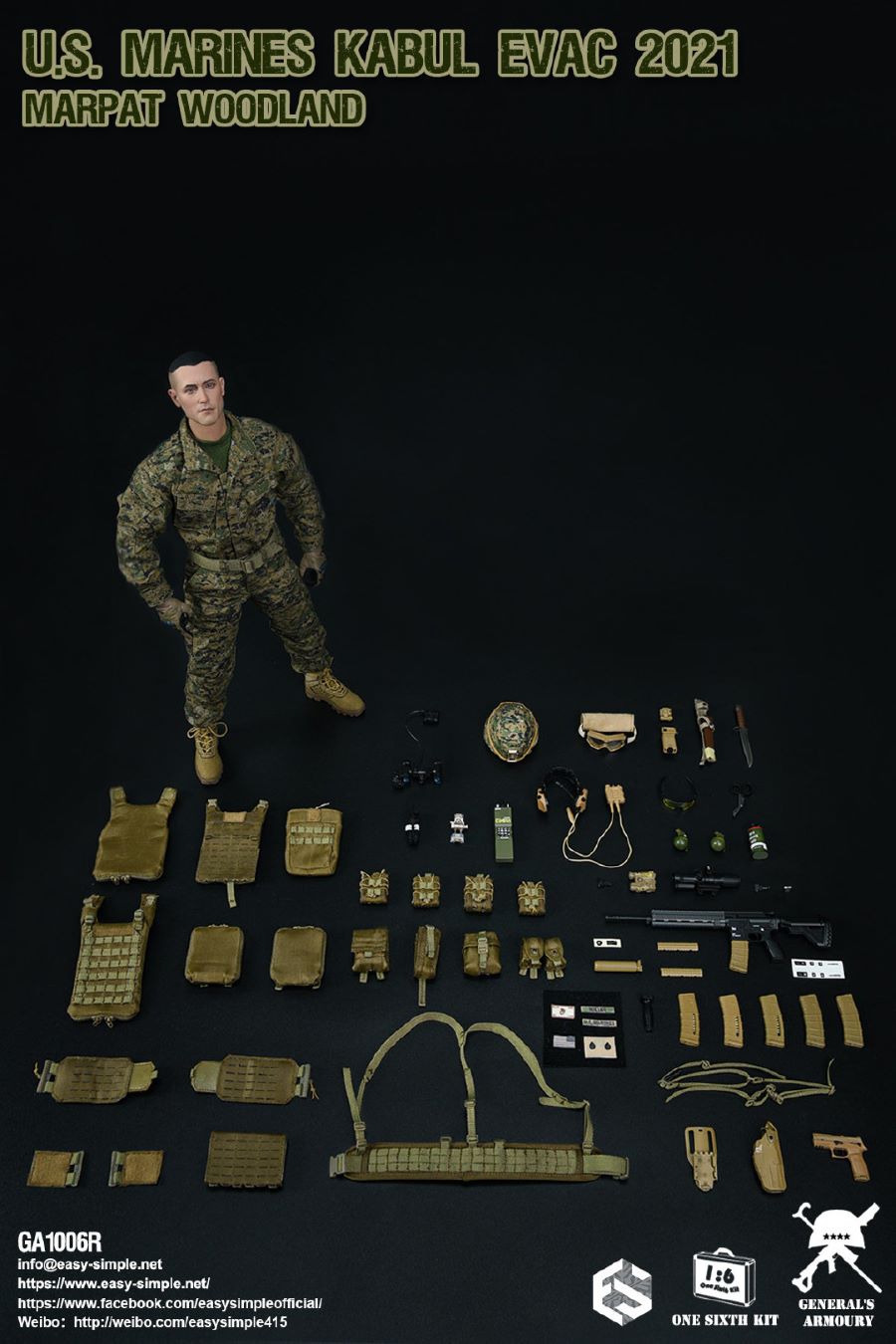 US MARINES KABUL EVAC 2021 MARPAT WOODLAND 1/6