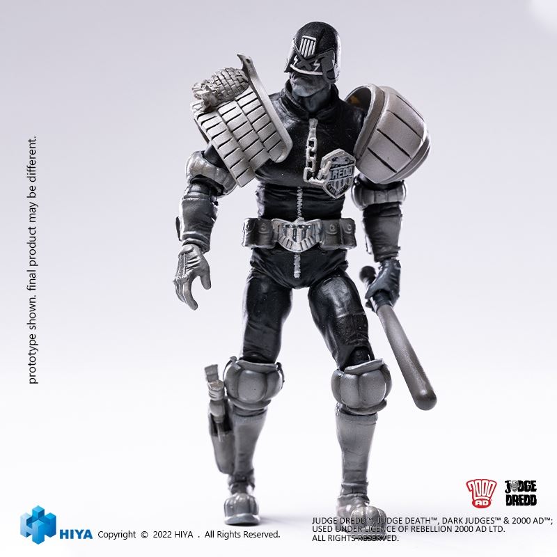 SWAT Judge Black and White Comic Color - Judge Dredd & Dead Judge 1/18