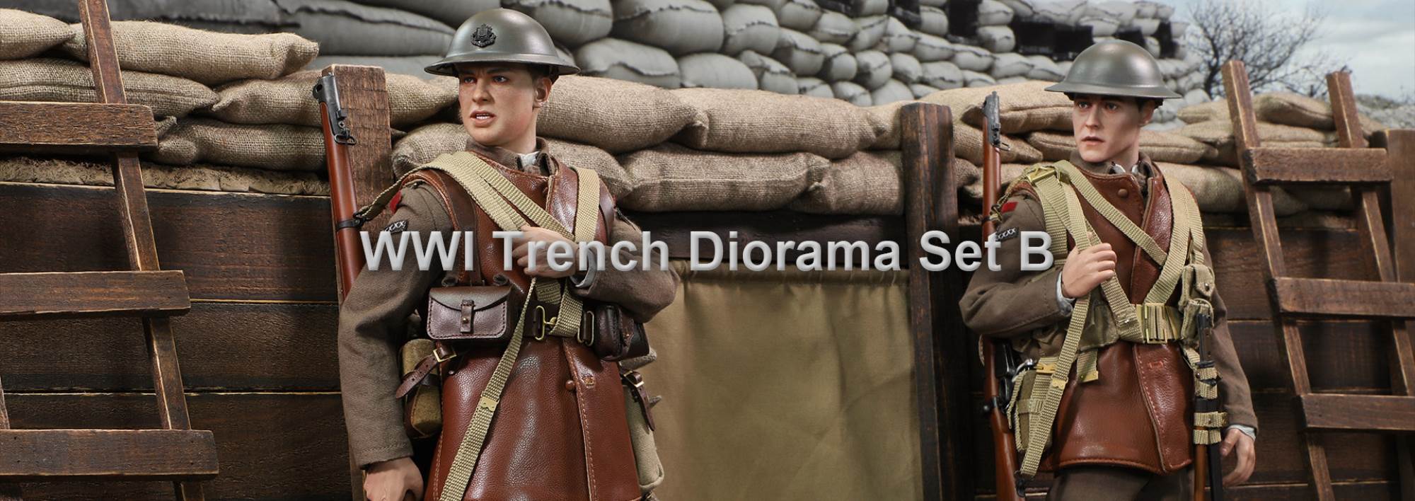 World War I British Infantry Tom & Trench Scene Set