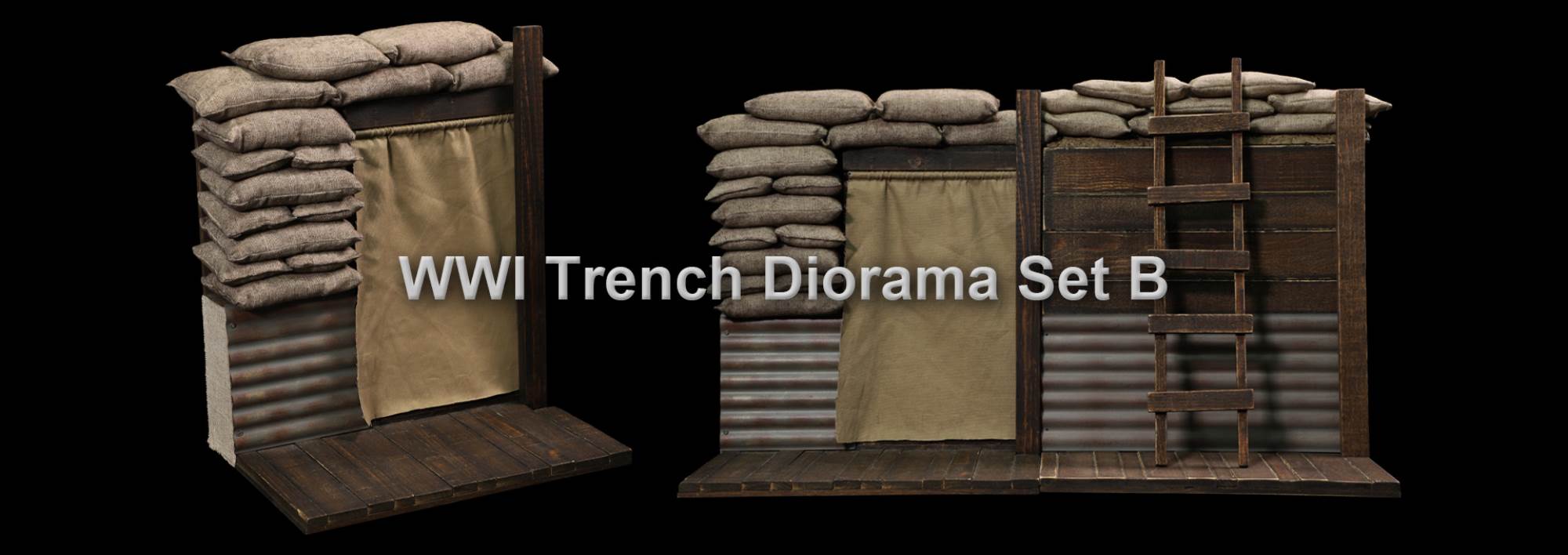 World War I British Infantry Tom & Trench Scene Set