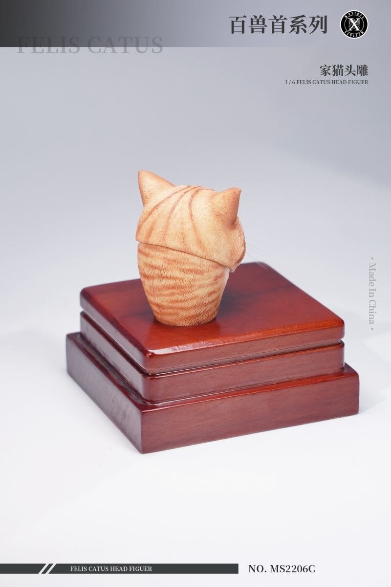 Animal head carving series 14th cat head carving